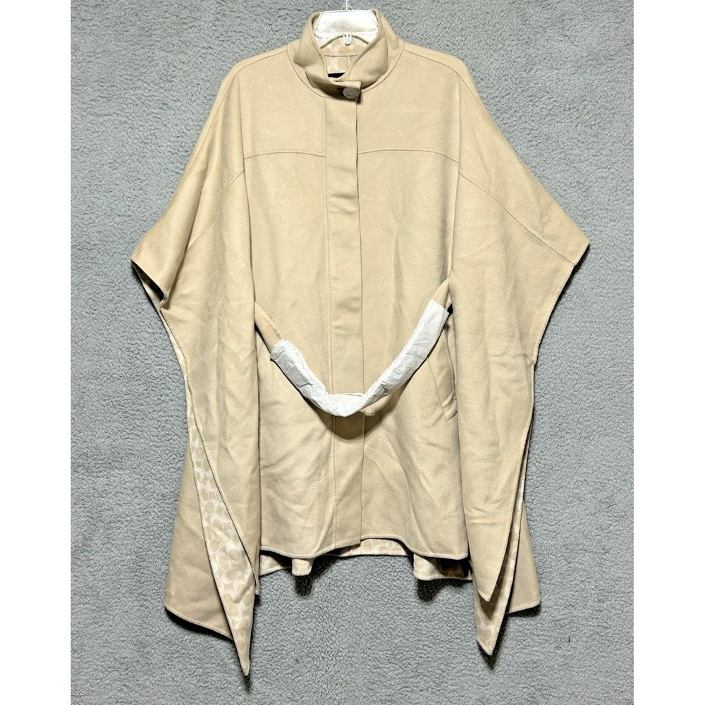 $995 Retail Coach Double Faced Wool Cape Size Medium Large Wool Blend Luxury
